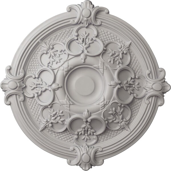 Ekena Millwork Hamilton Ceiling Medallion (Fits Canopies up to 3 3/4"), 17 3/8"OD x 1 3/4"P, Ultra Pure White CM17HAUWF - main